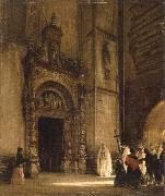 rudolph von alt side portal of como cathedral oil painting reproduction